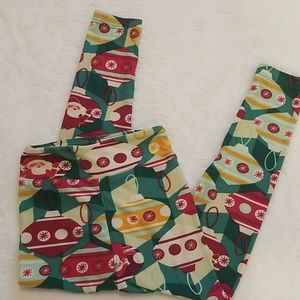 Girl's Lularoe Christmas Santa Leggings size S/M